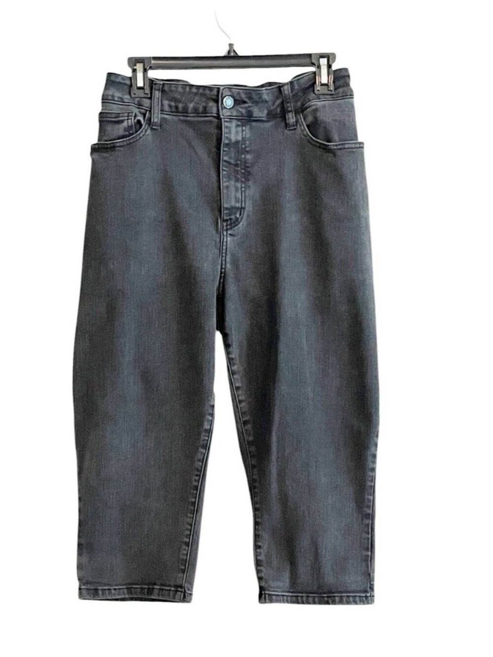 Judy Blue Black Faded Wash Capri Fit Pants Jeans Size 22W High Rise Stretch